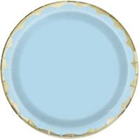 Pastel Blue Scalloped Dinner Plate 9” 10ct