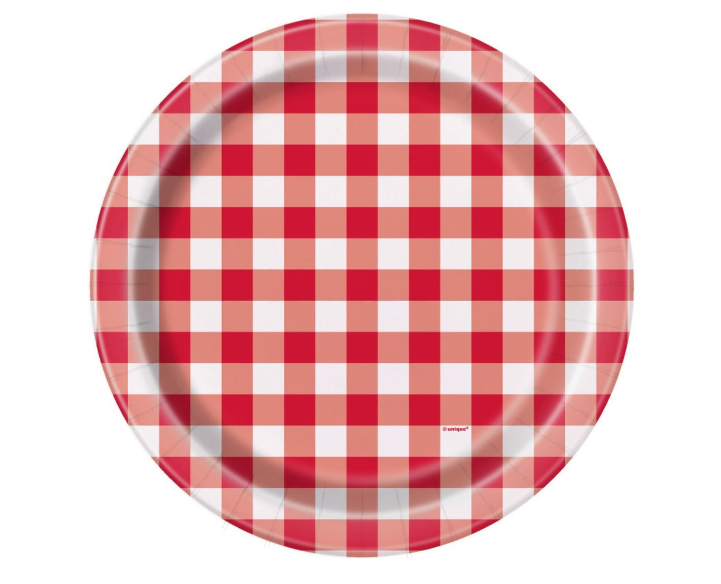 Red Gingham Dinner Plates