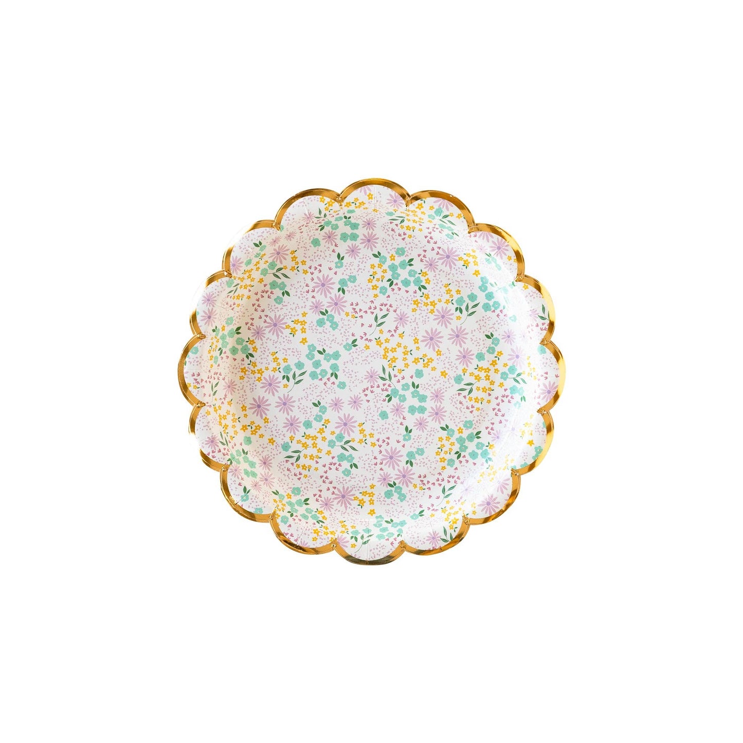 PGB943 - Ditsy Floral Round Scallop 7" Plate
