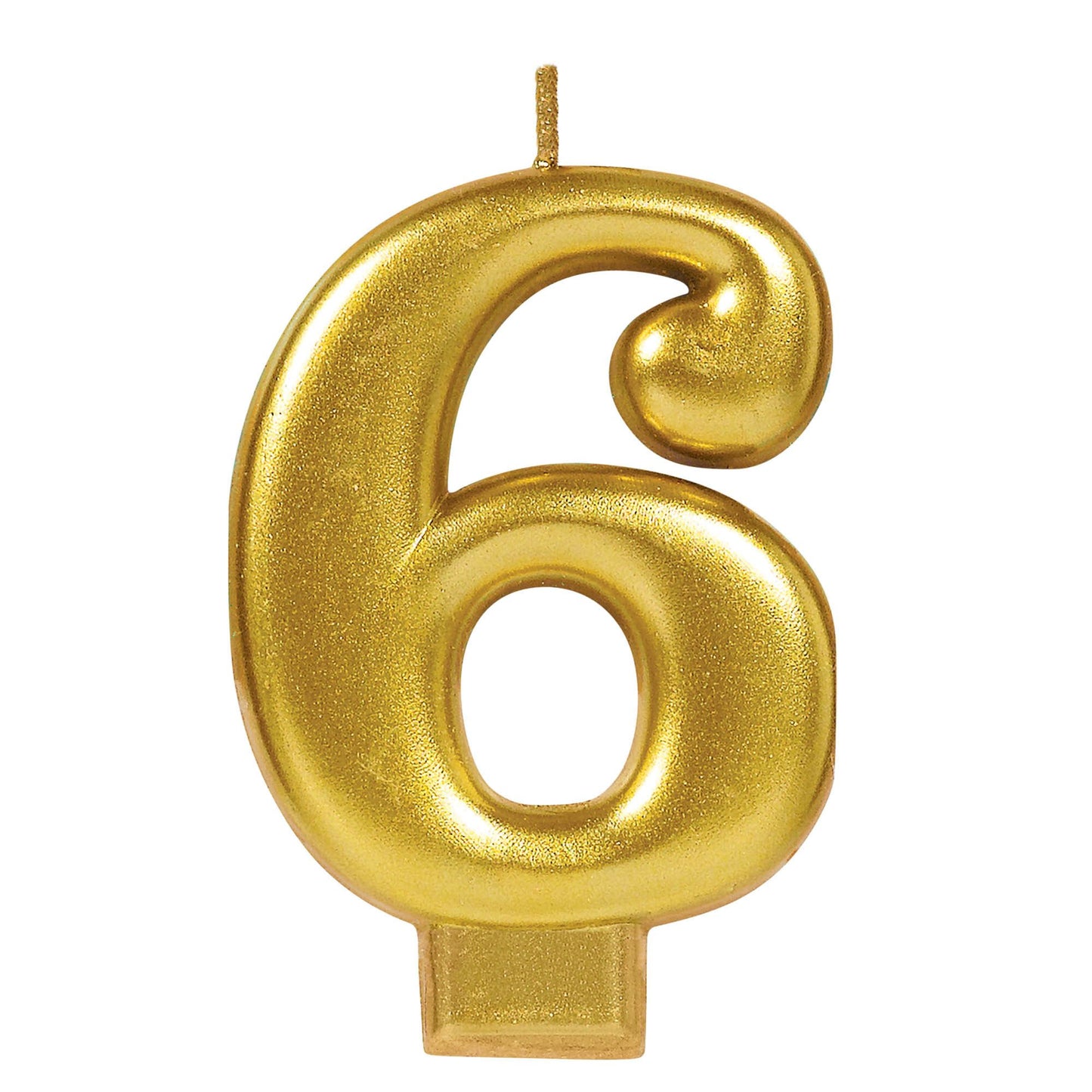 Gold Number 6 Candle