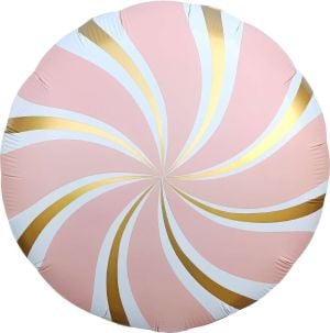 Pink & Gold Candy Swirl 18” Round