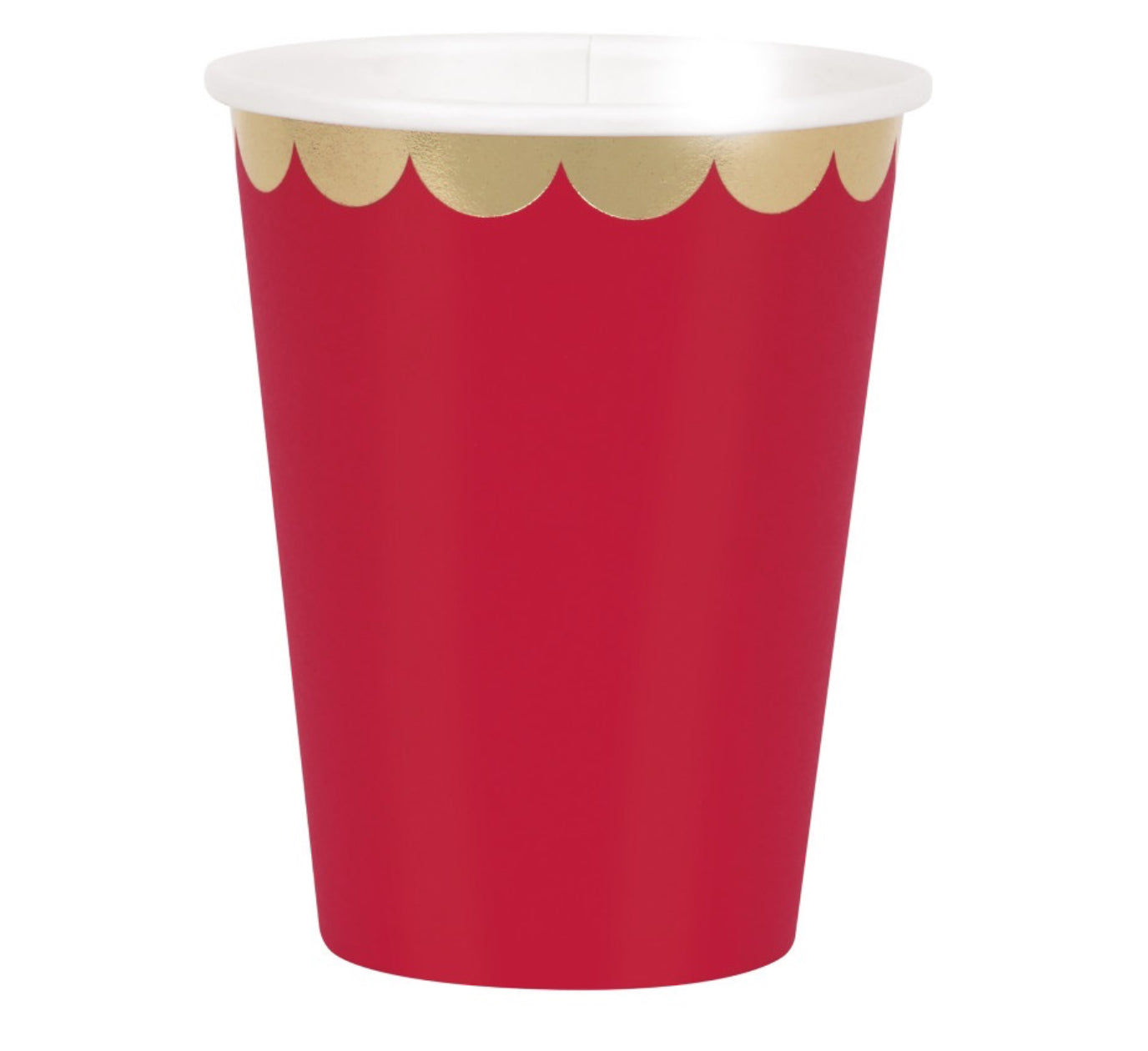 Red 12oz Gold Edge Paper cups 8ct
