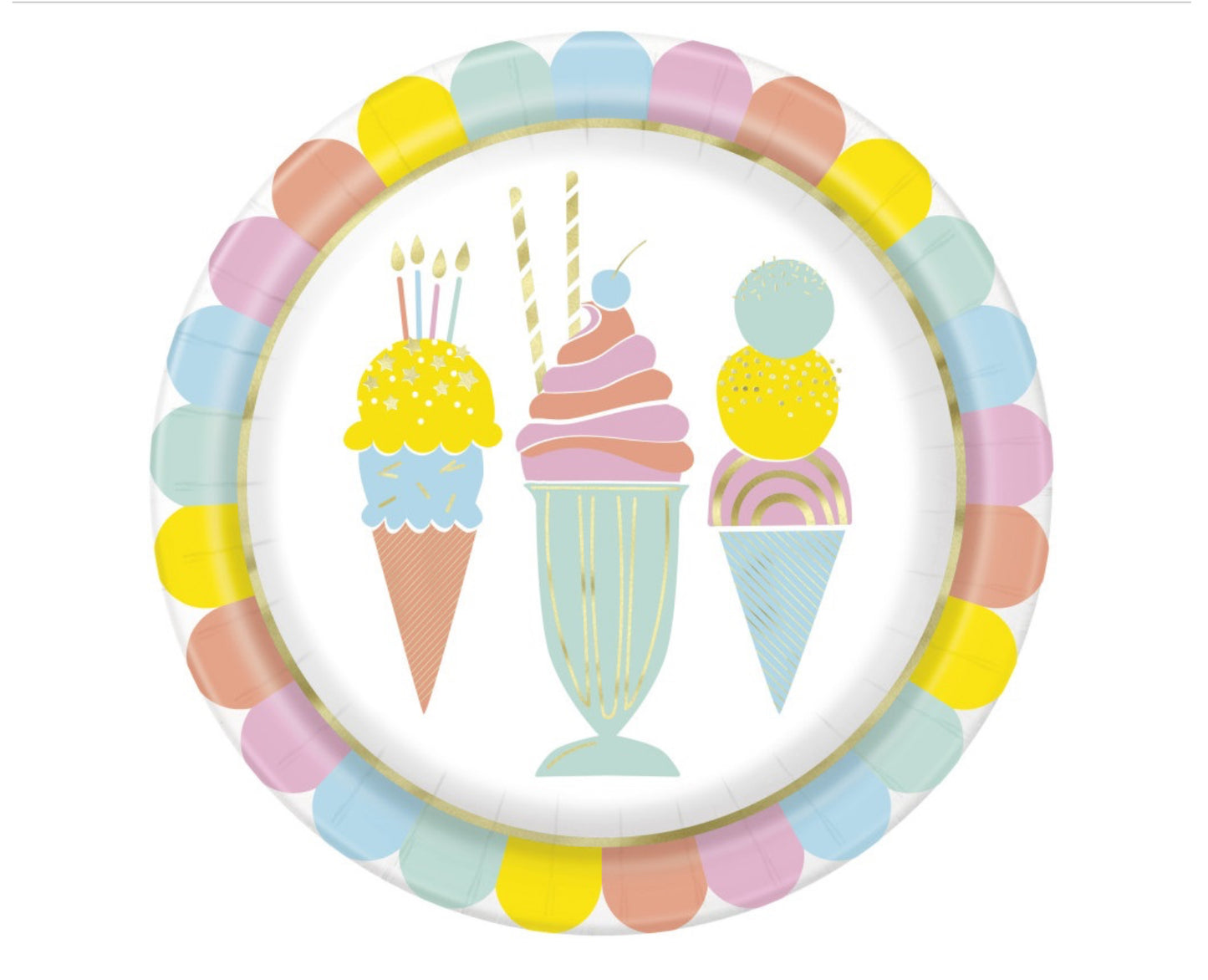 Pastel Ice Cream Dinner Plates