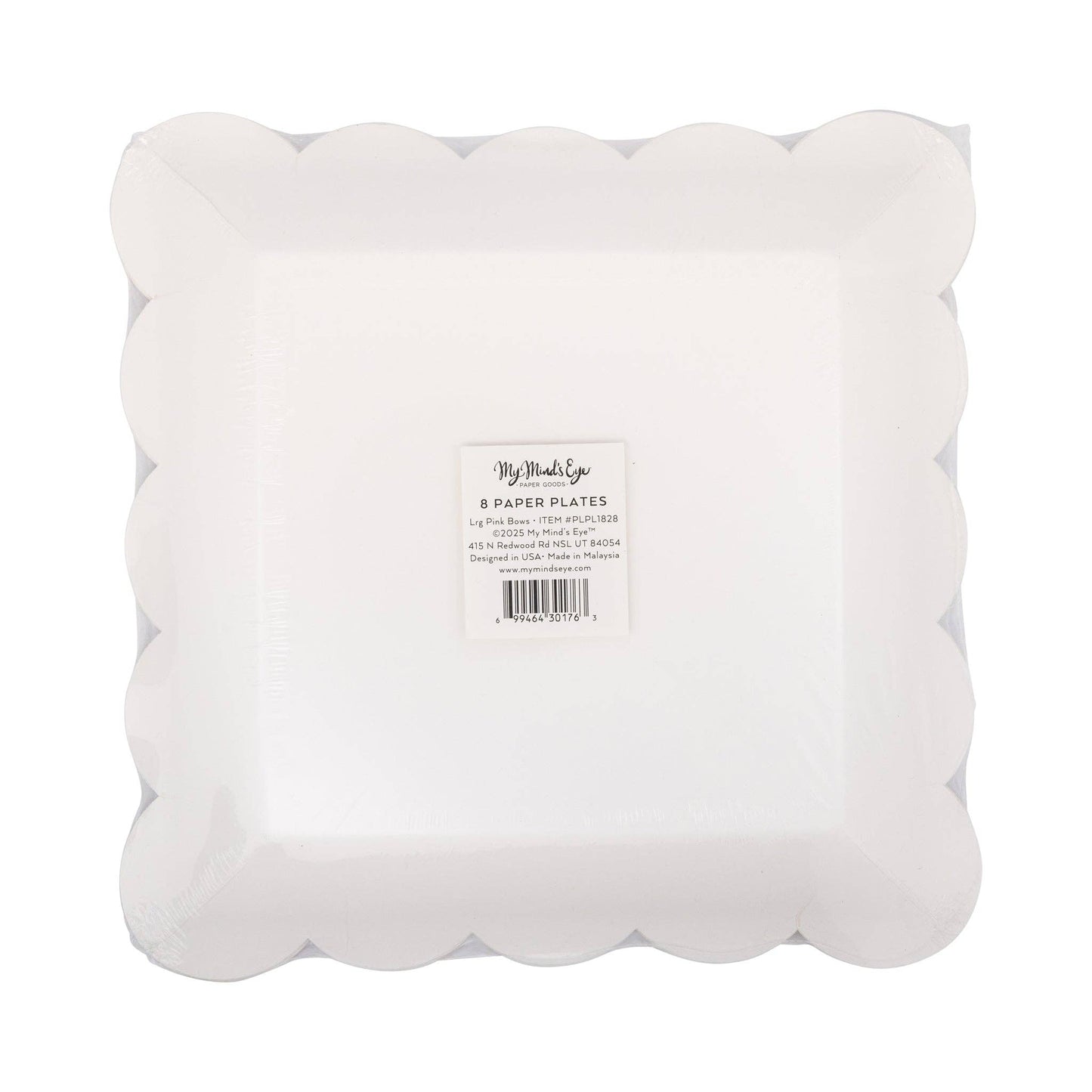 PLPL1828 - Large Pink Bows Paper Plate Set