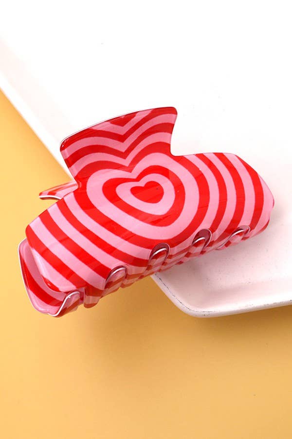 SWIRL HEART HAIR CLAW CLIPS | 40H709: HEART