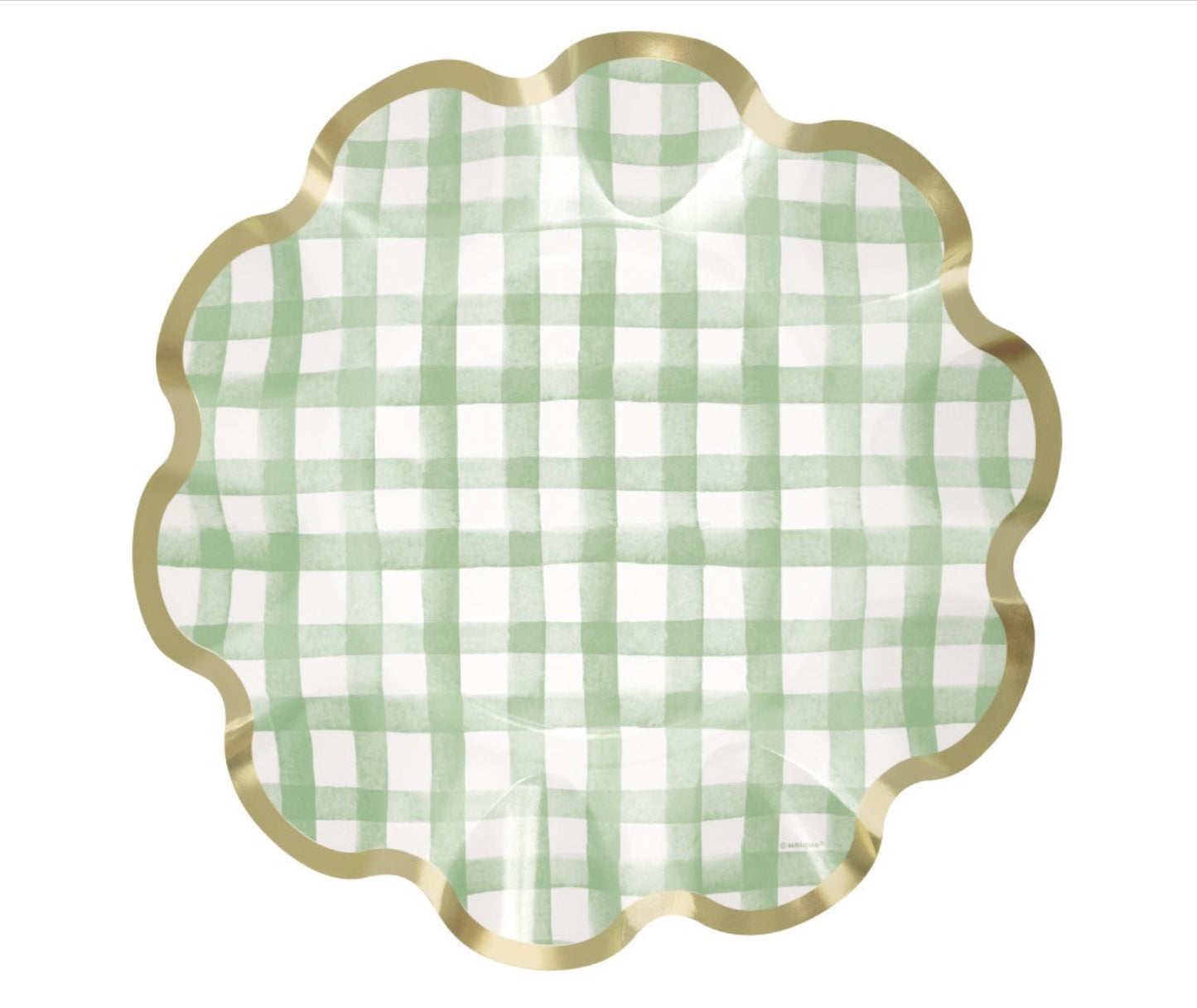 Green Gingham 10” Plates 8ct