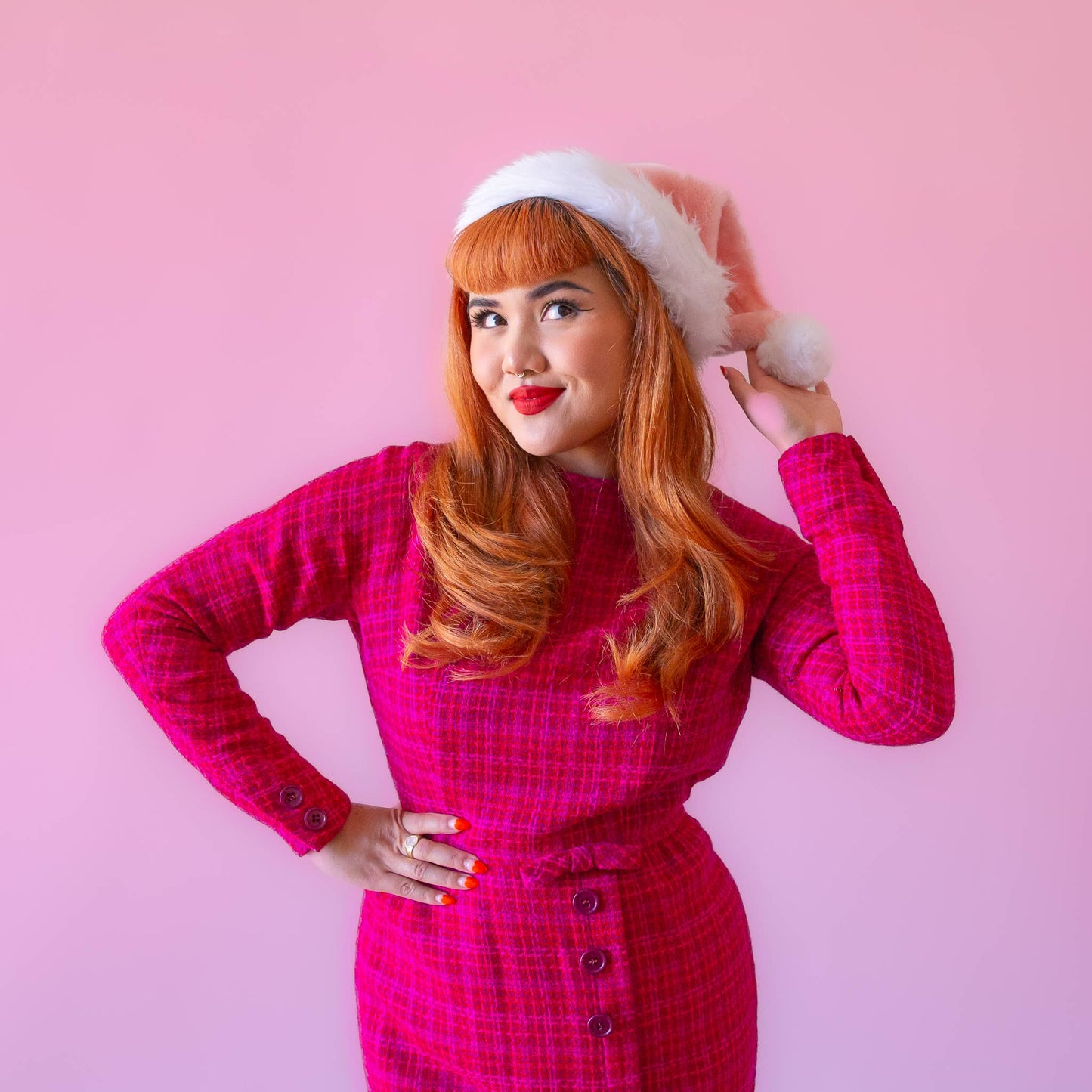 Luxe Christmas Santa Hat | Pink