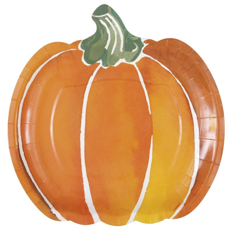 Pumpkin Shaped Thanksgiving 9” Plate