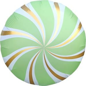 Pastel Green & Gold Candy Swirl 18” Round