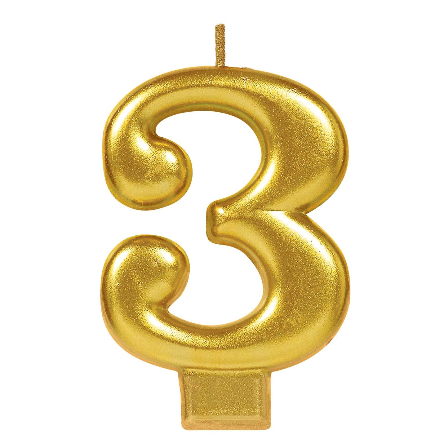 Gold Number 3 Candle