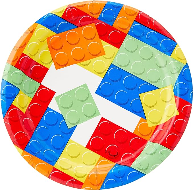 Building Blocks Dessert Plates- 8ct