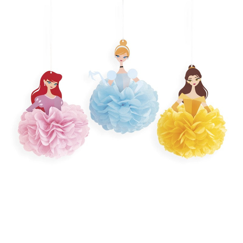 Disney Princess Mini Puff Decorations- 3ct