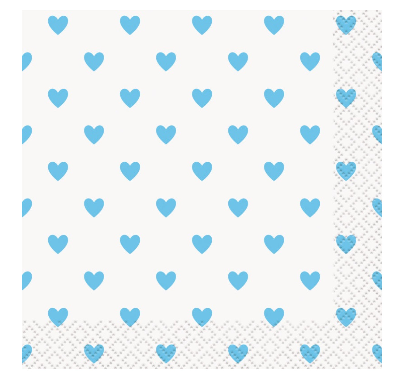 Blue Heart Beverage Napkins