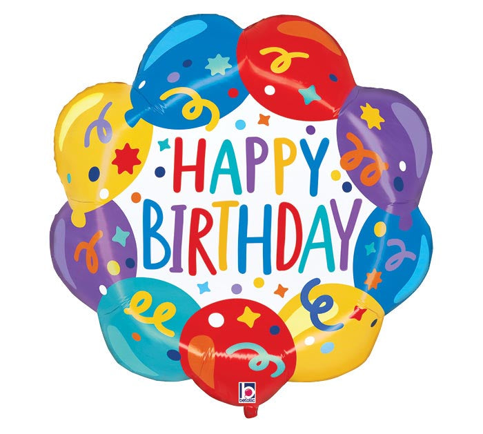 Happy Birthday Wreath Supershape 27”