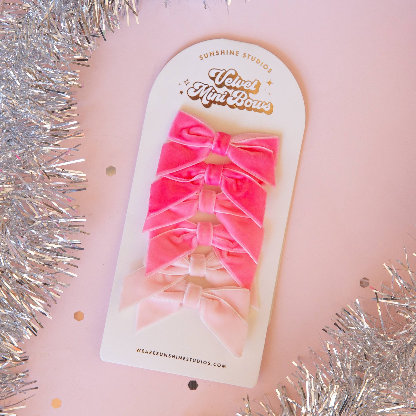 Holiday Velvet Mini Bows | Pink