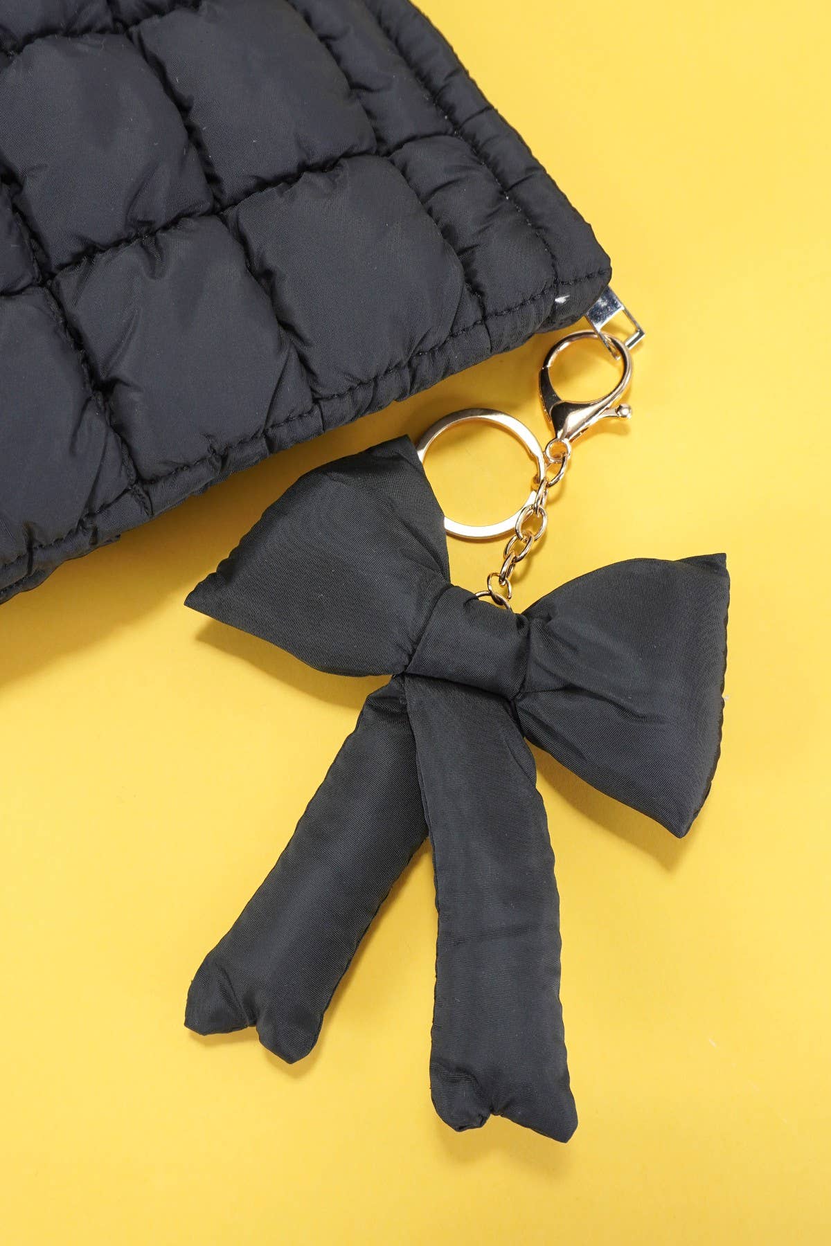 TRENDING PUFFY BOW RIBBON BAG CHARM KEYCHAIN | 40KC109: Red