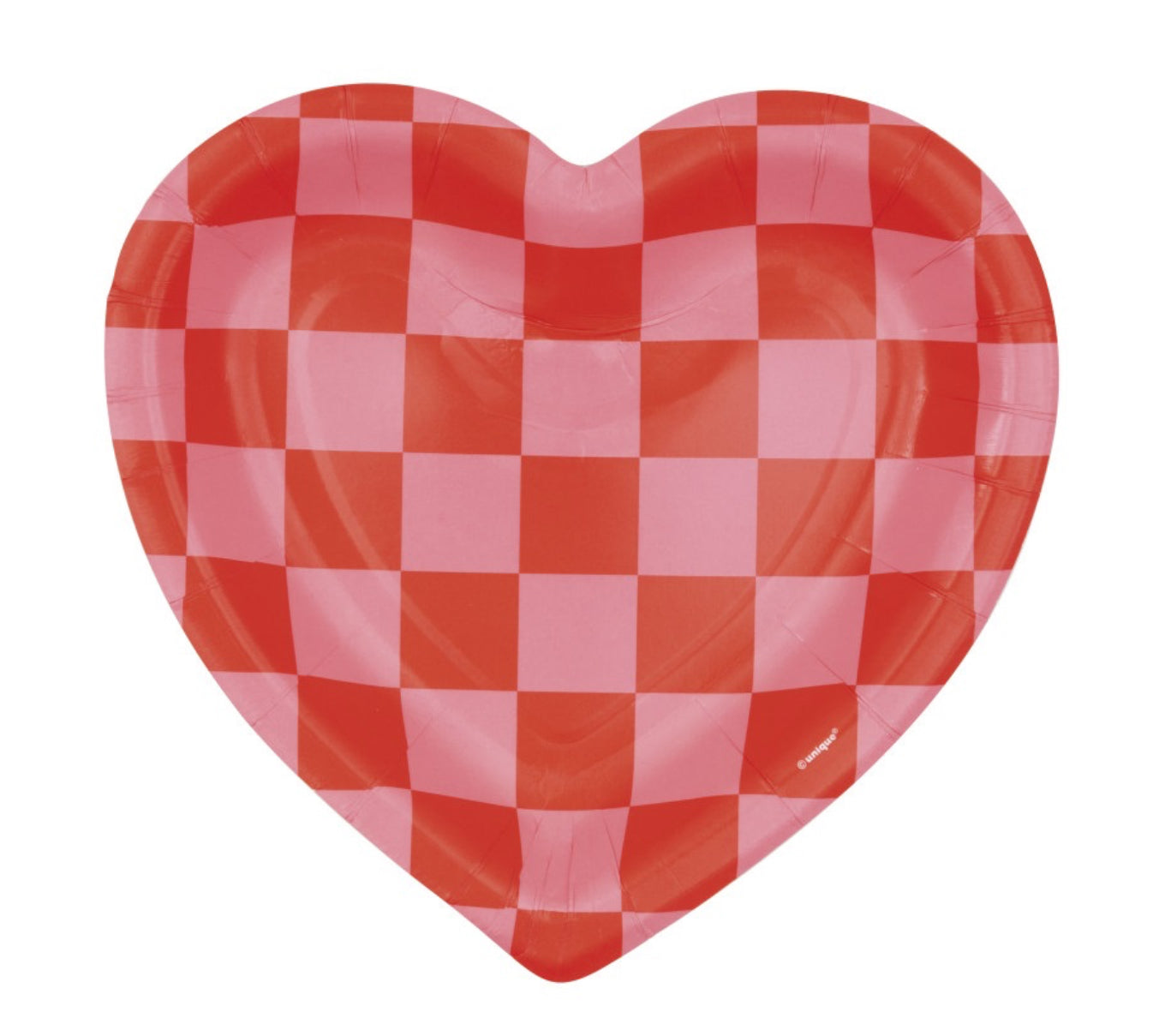 Heart Checkered Shaped 8.25” Plates 8ct