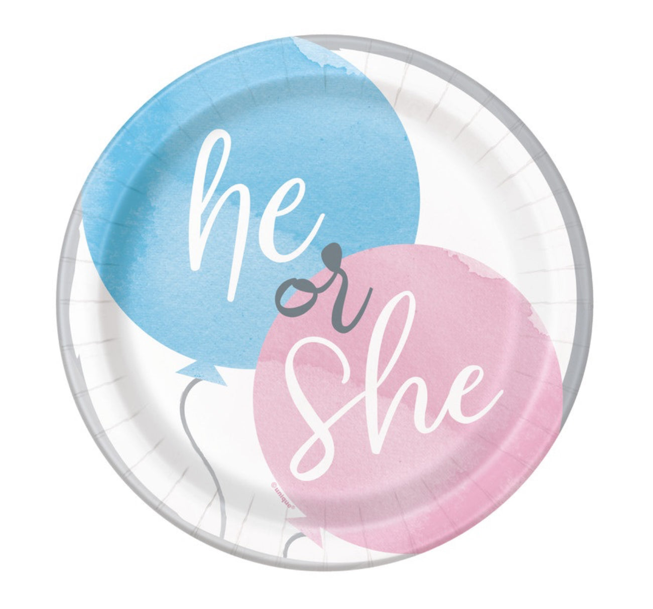 Gender Reveal Plates 7”