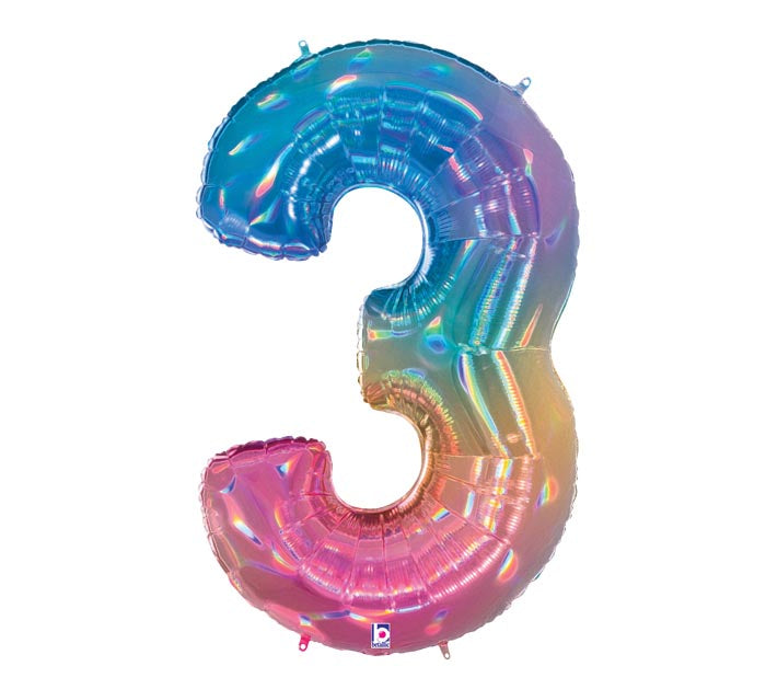 40” Number 3 (Rainbow Holographic)