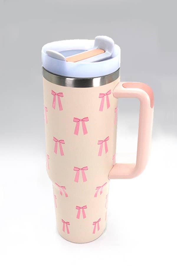 40oz STAINLESS STEEL TUMBLER ALL STYLES | BOW LT PINK