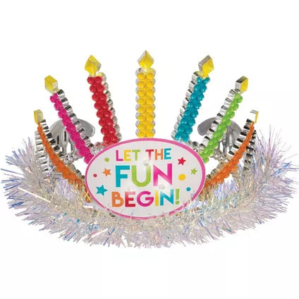 Light-Up Sprinkles Birthday Candle Plastic Tiara, 5.5in x 3.5in