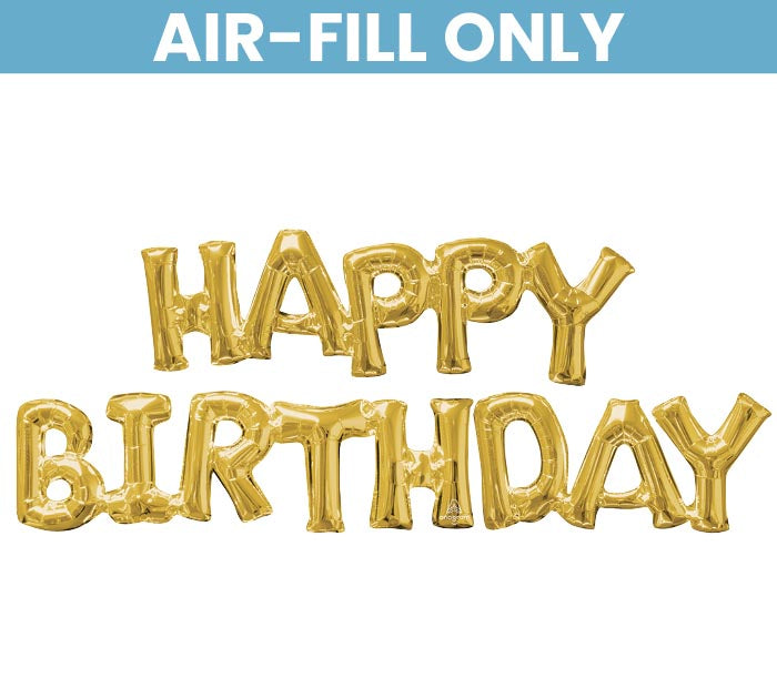 Happy Birthday Phrase Foil Gold(Air-Fill)