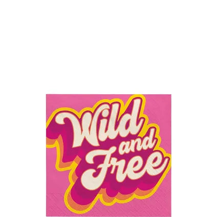 Wild & Free Paper Beverage Napkins, 5in, 40ct - Throwback Summer
