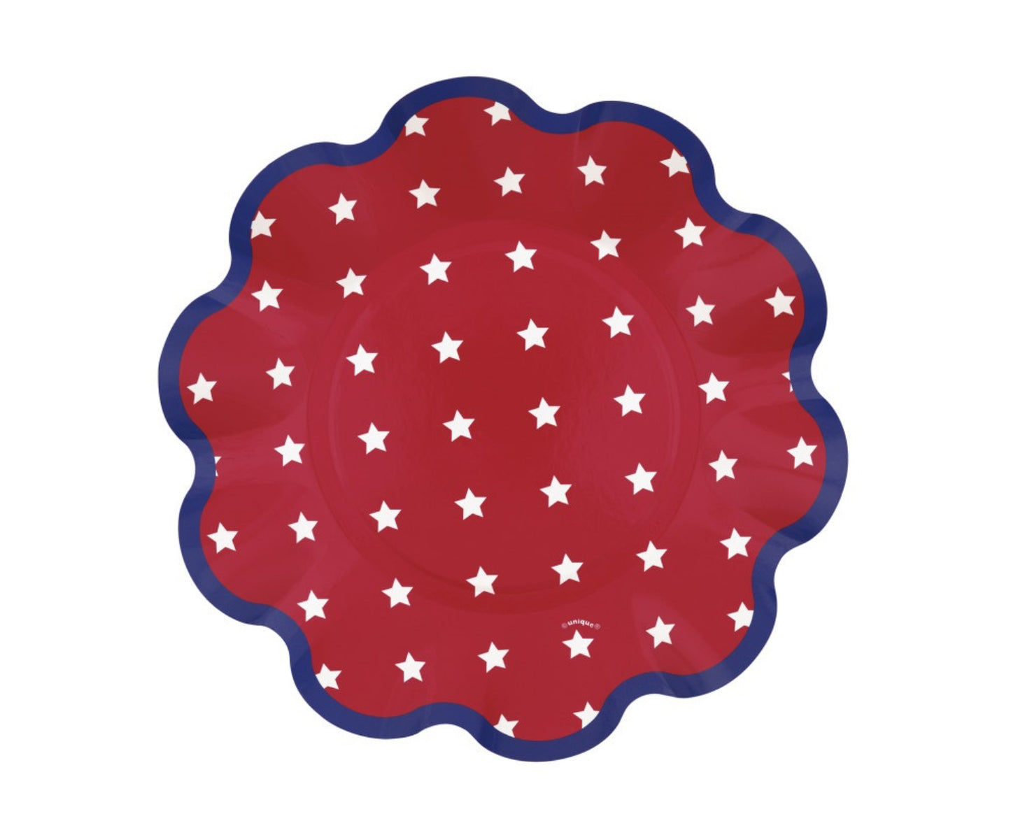 Patriotic USA Ruffled Edge Dessert Plates