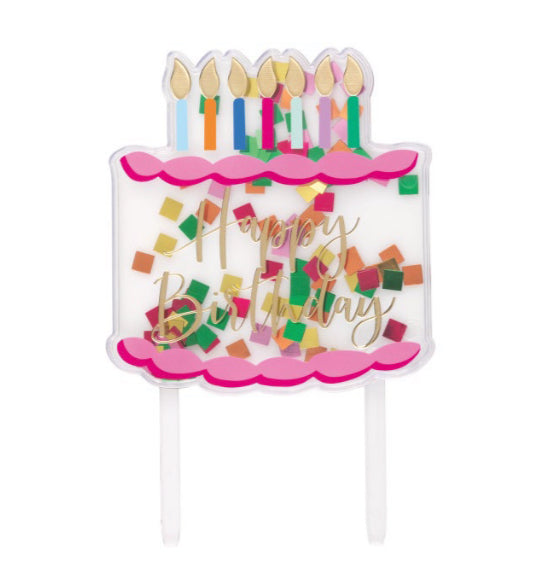 Happy Birthday Shaker Cake Topper