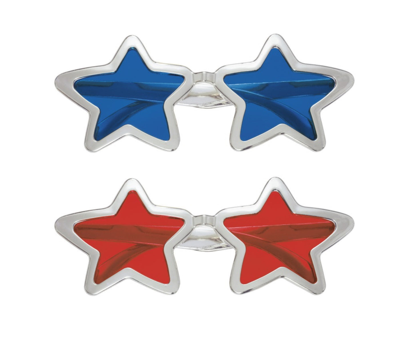 Silver Foil Star Novelty Glasses