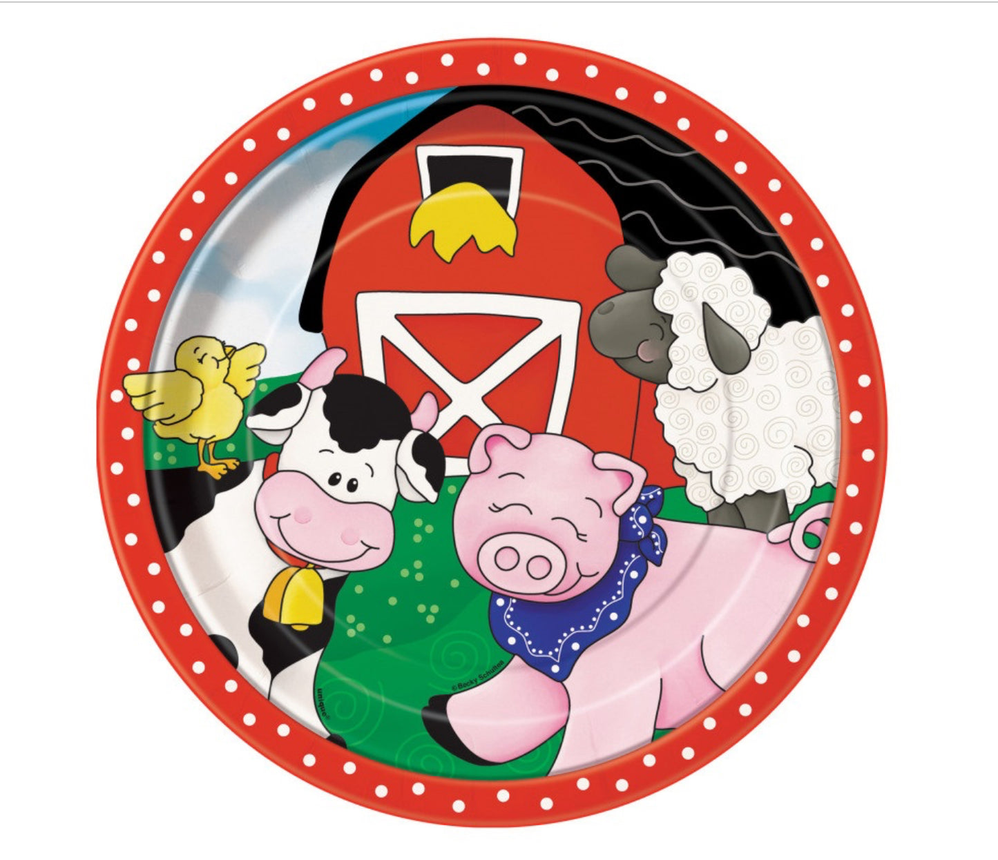 Farm Animals Dinner Plate - 8ct