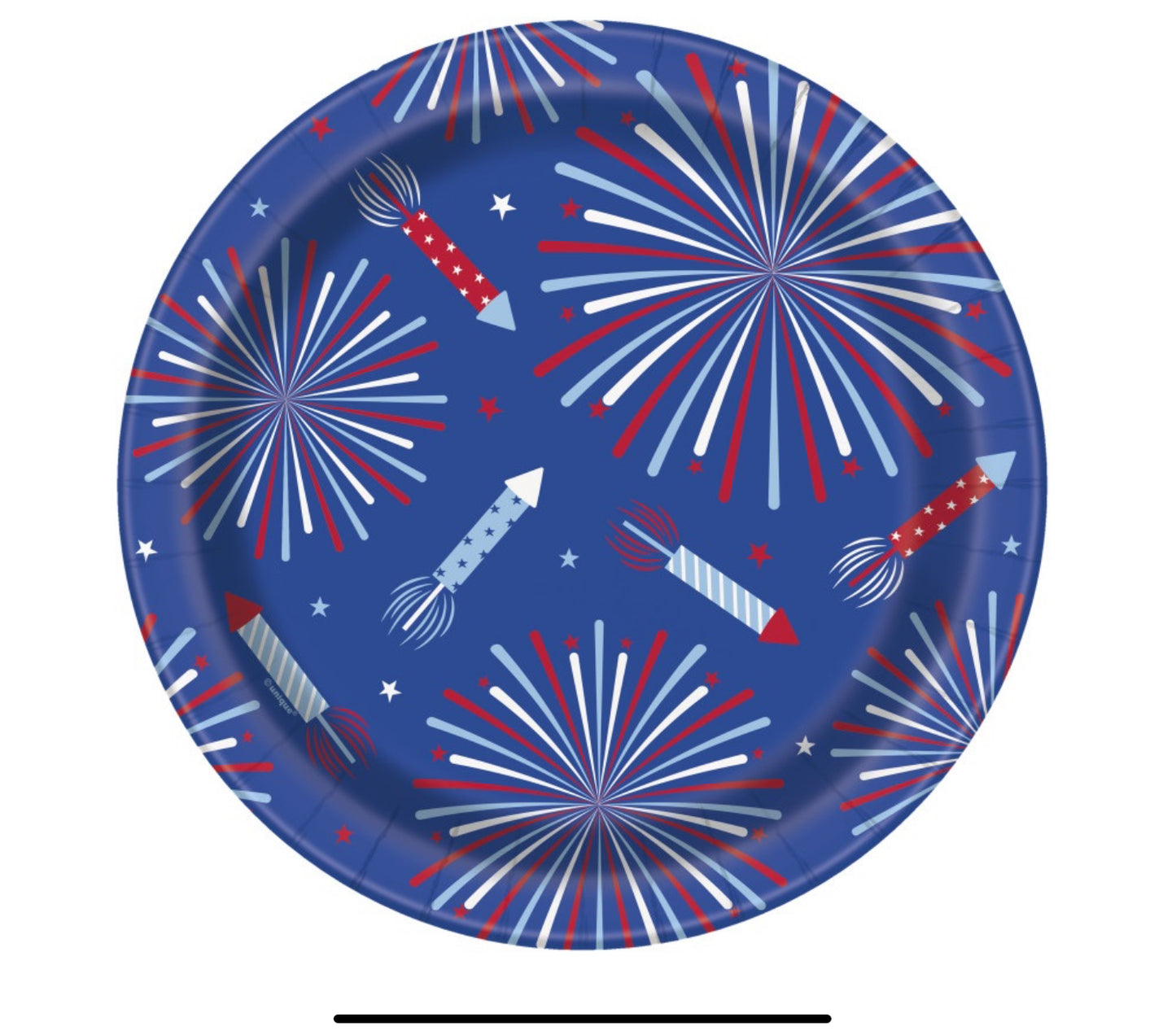 Patriotic Fireworks Round 9" Dinner Plates 12ct