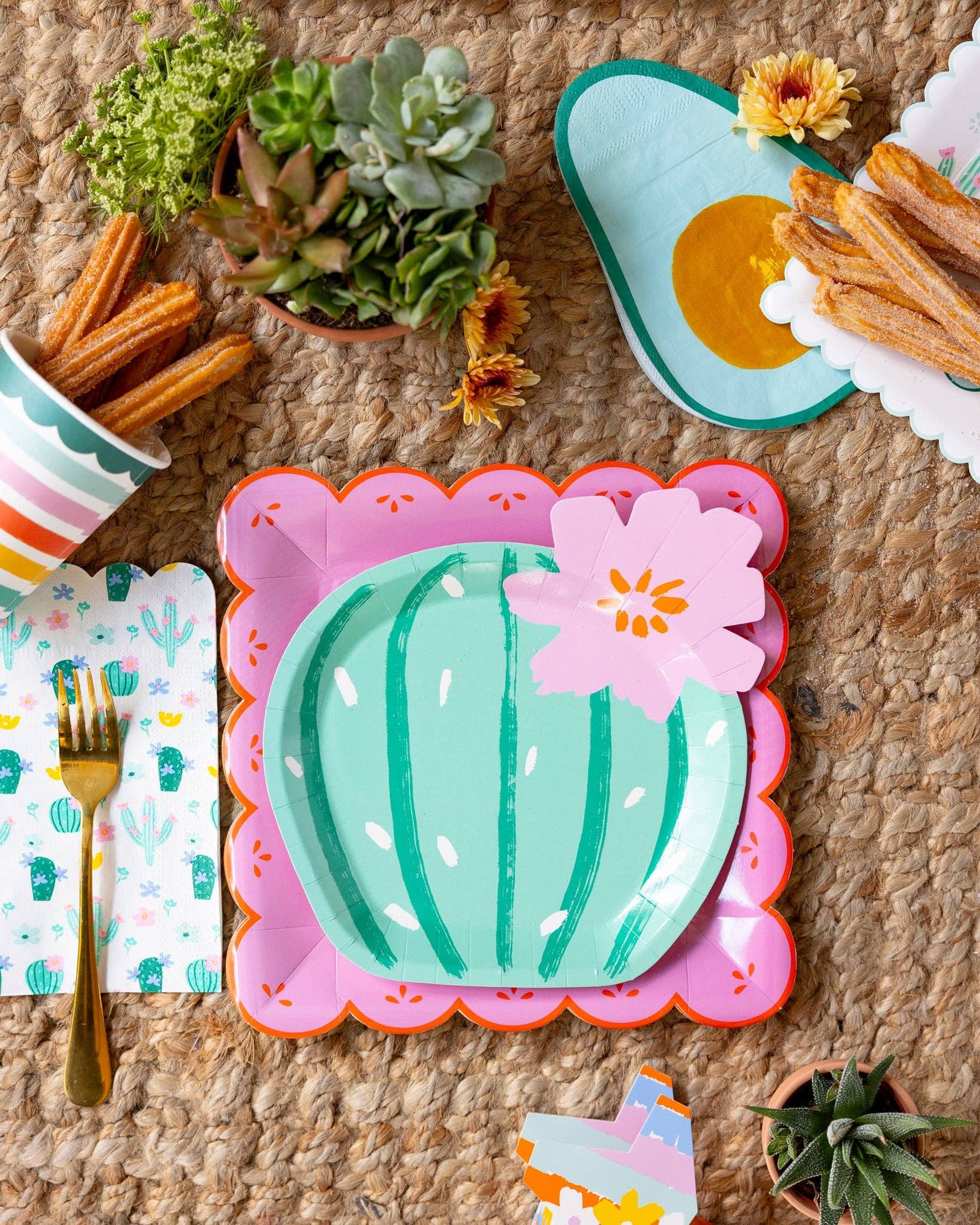 FST1139 - Fiesta Cacti Pattern Dinner Napkin