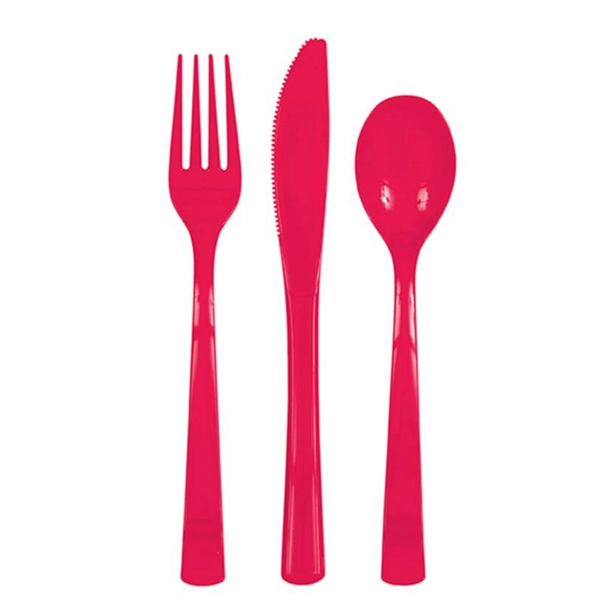 Ruby Red Assorted Plastic Cutlery 18ct