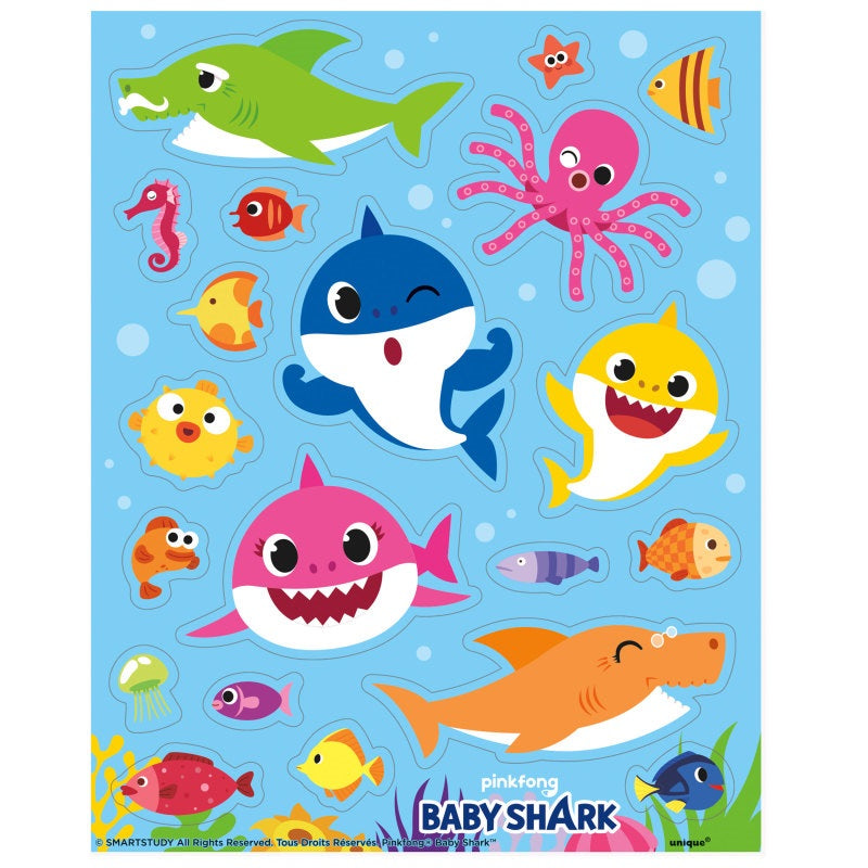Baby Shark Stickers- 4 sheets