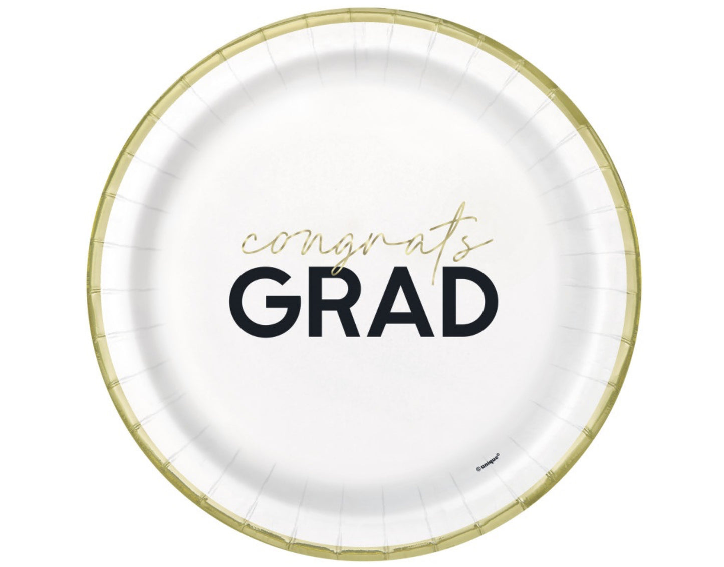 Party Grad "Congrats Grad" Round 9" Dinner Plates 8ct - Foil Board
