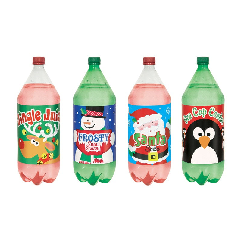 Christmas 2L Bottle Labels- 4ct