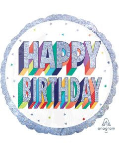Holographic Happy Birthday Jumbo Foil