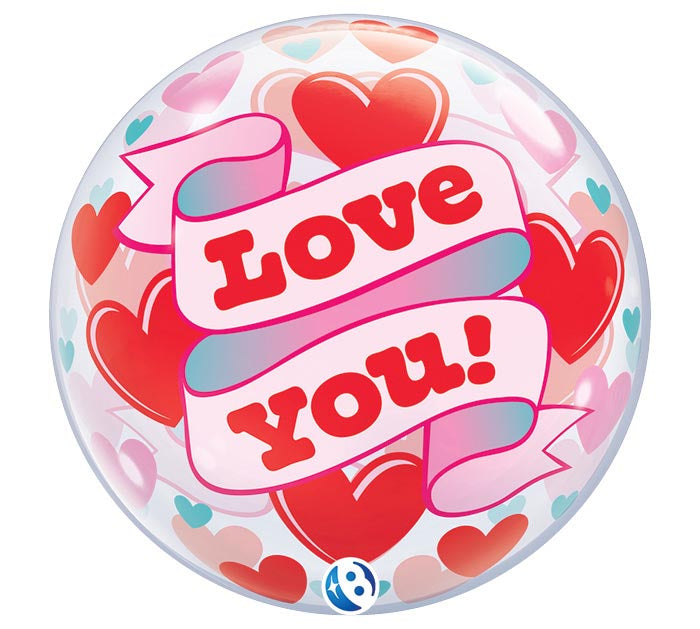 I Love You Ribbon Bubble Balloon