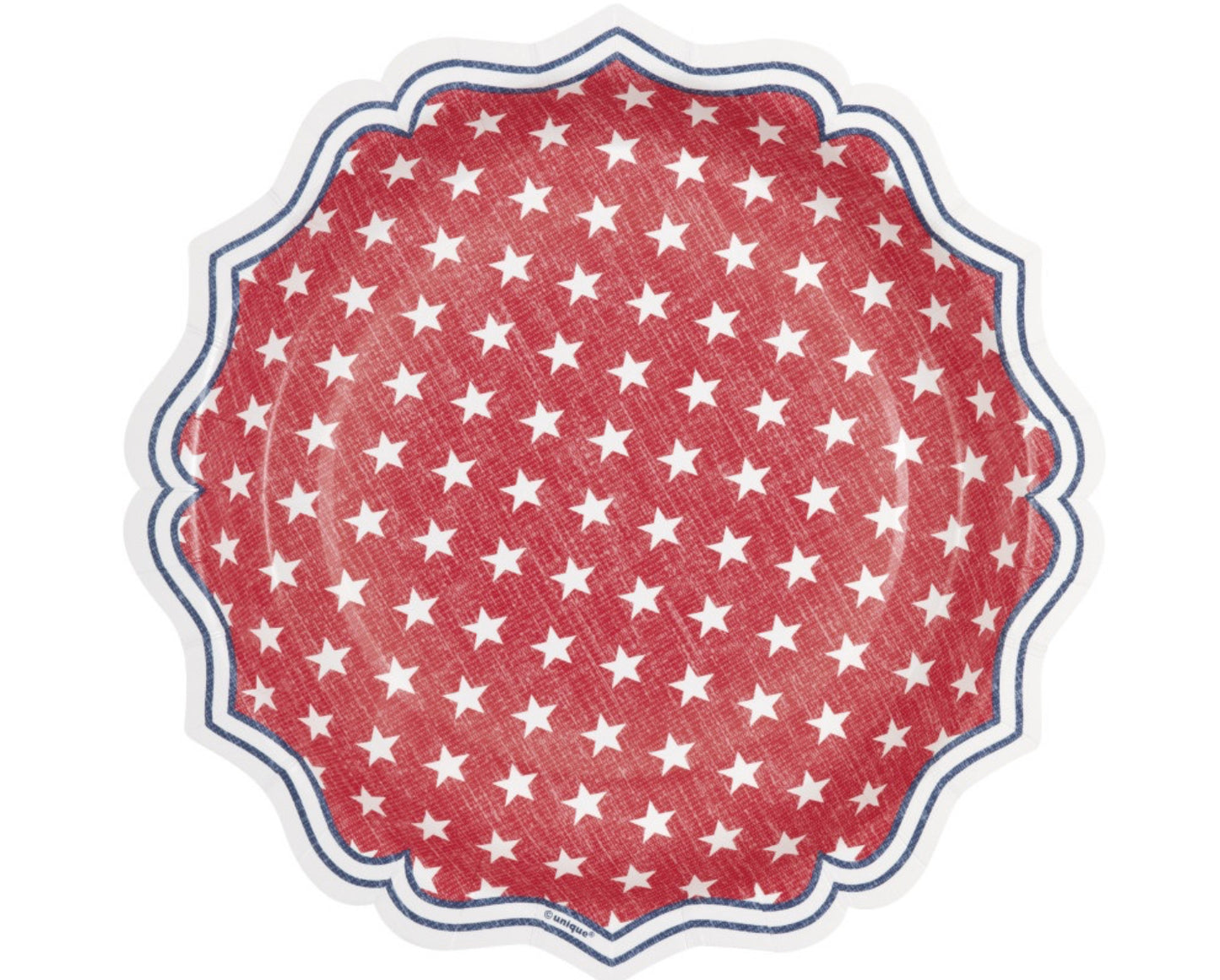 Classic Americana Shaped Edge Round 8.25” Plates 8ct