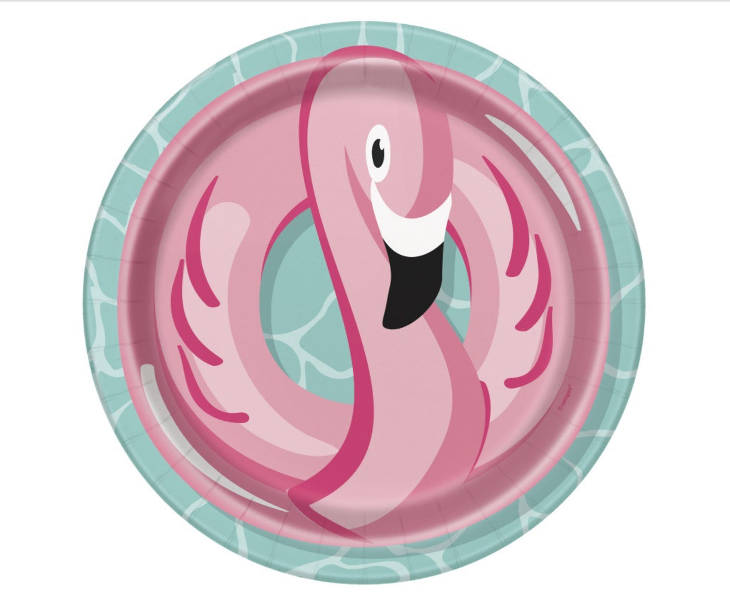 Summer Flamingo Floatie Plate 8ct