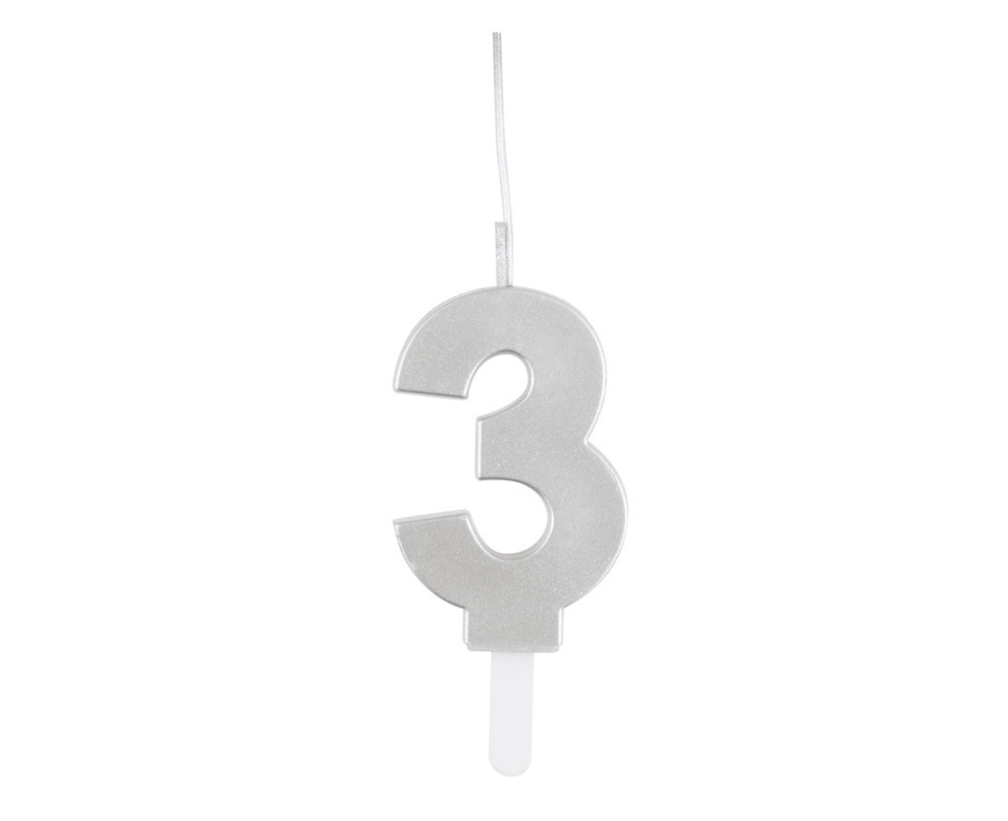 Silver Sparkler Birthday Candle 0-9