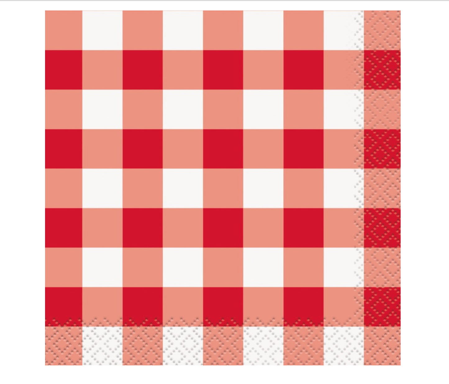 Red Gingham Beverage Napkins