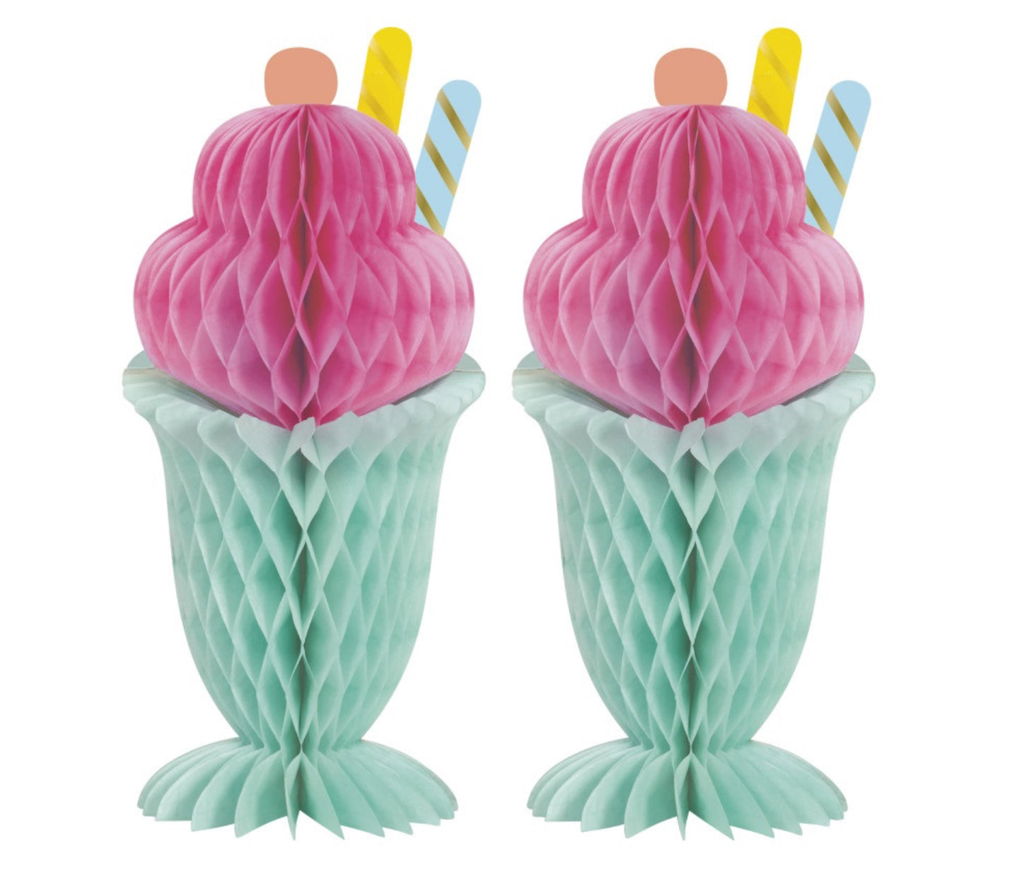 Milkshake Honeycomb Decoration - 2ct
