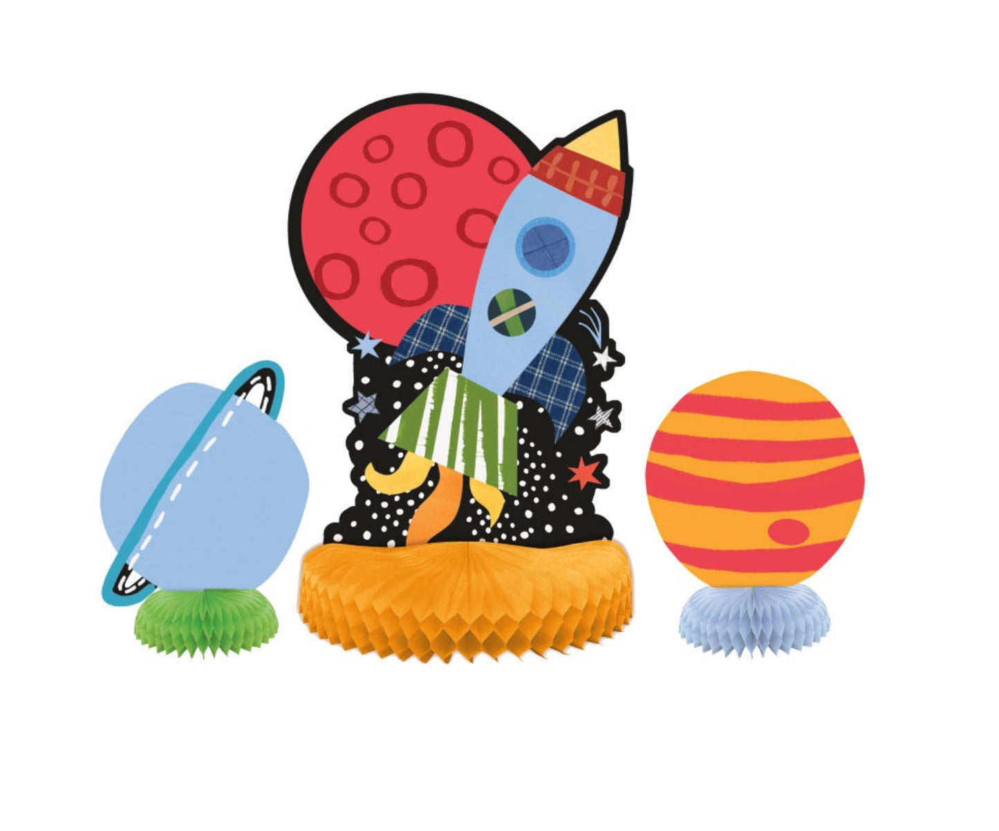 Space Honeycomb Centerpieces - 3ct