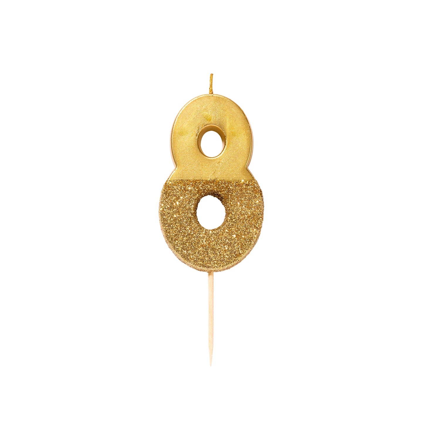 Glitter Number 8 Candle