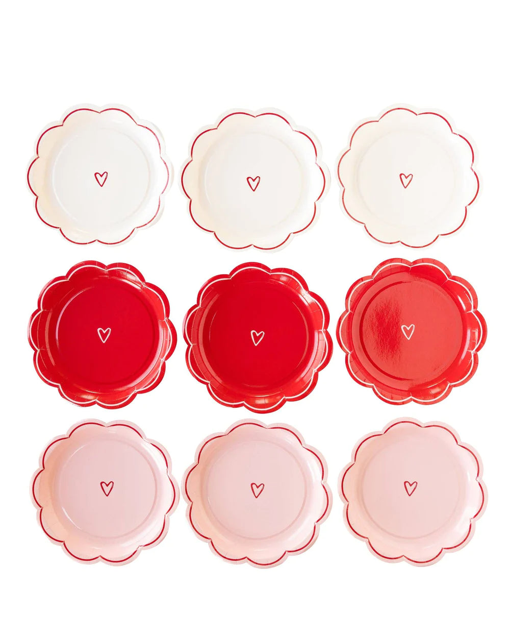 Scalloped Heart 9” Plate- 9ct