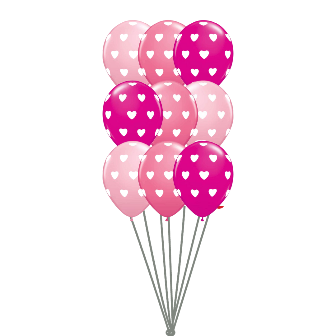 Heart Latex Floating Balloon Bouquet Set