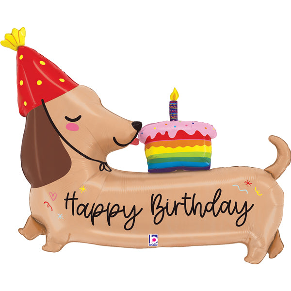 HBD Dachshund Dog Supershape