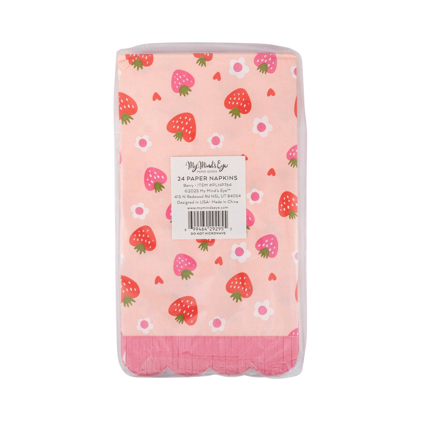 PLNP764 - Berry Fringe Scallop Guest Napkin